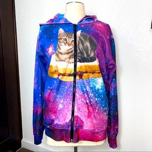 Rage On cat on sandwich hoodie! Sz XL